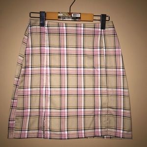 Brown & Pink Plaid SHEIN Skirt